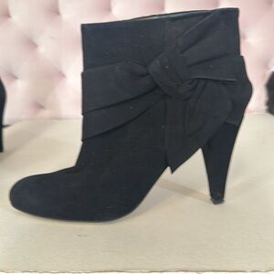 Butter Black Suede Ankle Boots 8.5